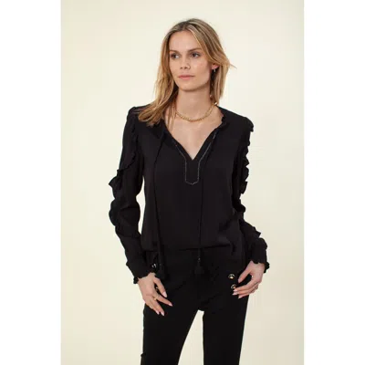 Hale Bob Savanna Solid Top *beaded* In Black