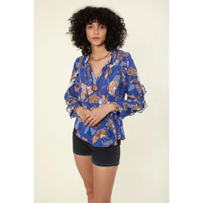 Hale Bob Savanna Top *beaded* In Blue