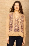 Hale Bob Scarlette Silk Cardigan In Neutral