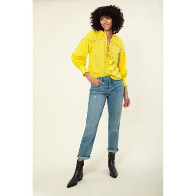 Hale Bob Selena Solid Top In Yellow