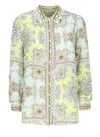 Hale Bob Multicolor Silk Blouse With Classic Collar In Multi