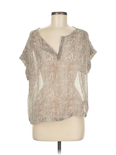 Pre-owned Hale Bob Short Sleeve Blouse In Brown