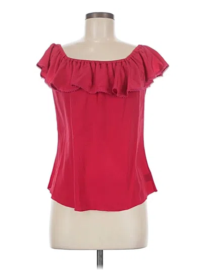 Pre-owned Hale Bob Short Sleeve Blouse In Red