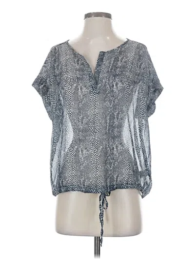 Pre-owned Hale Bob Short Sleeve Blouse In Silver