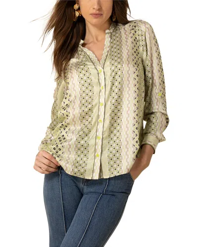 Hale Bob Siena Silk-blend Blouse In Green