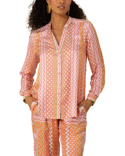 Hale Bob Siena Silk-blend Blouse In Orange