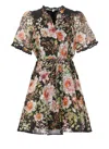 Hale Bob Floral Pattern Silk And Linen Dress In Multi