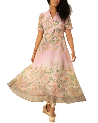 Hale Bob Silk & Linen-blend Haley Midi Dress In Multi