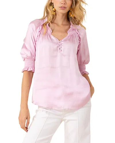 Hale Bob Silk-blend Eileen Blouse In Pink