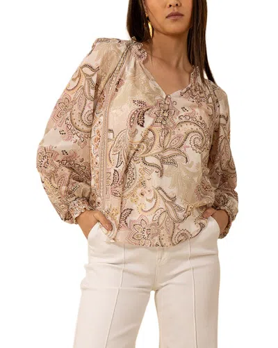 Hale Bob Silk-blend Mallory Blouse In Neutral