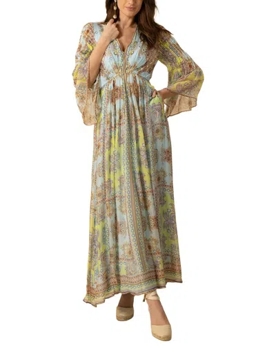 Hale Bob Silk-blend Mara Maxi Dress In Green