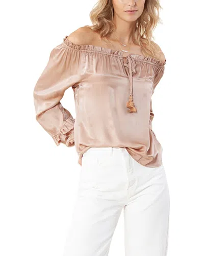 Hale Bob Silk-blend Top In Beige