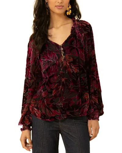 Hale Bob Silk-blend Top In Burgundy