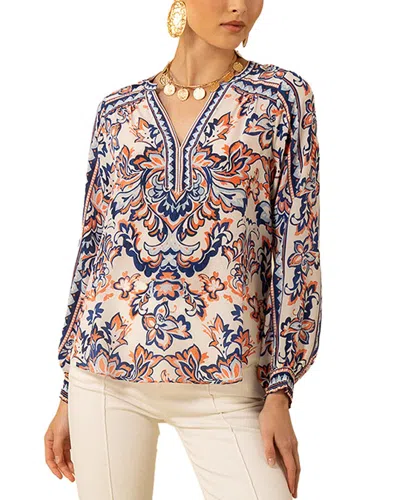 Hale Bob Silk Chaya Blouse In Multi
