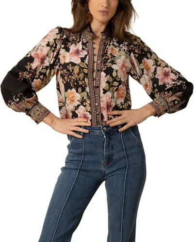 Hale Bob Silk Hanna Blouse In Black