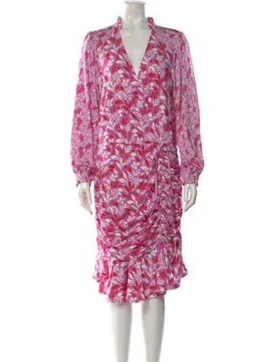 Pre-owned Hale Bob Silk Knee-length Dress W/ Tags In Purple