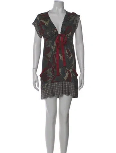 Pre-owned Hale Bob Silk Patterned Top In Multi