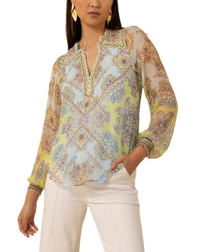 Hale Bob Silk Renata Blouse In Multi