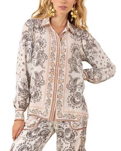 Hale Bob Silk Rosalia Woven In White