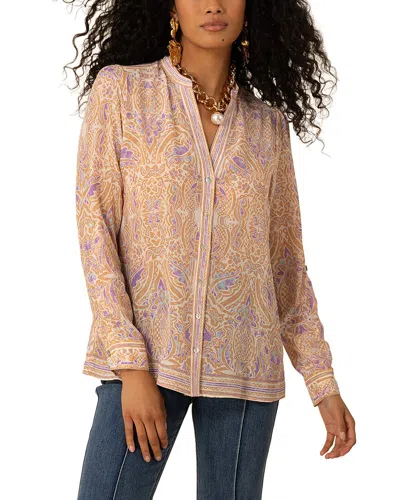 Hale Bob Silk Yaretzi Blouse In Orange