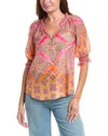 Hale Bob Silk-blend Eileen Blouse In Multi