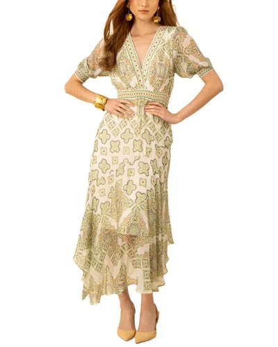 Hale Bob Silk-blend Malaya Midi Dress In Green