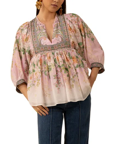 Hale Bob Silk-blend Skyler Blouse In Multi