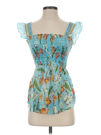 Pre-owned Hale Bob Sleeveless Blouse In Blue