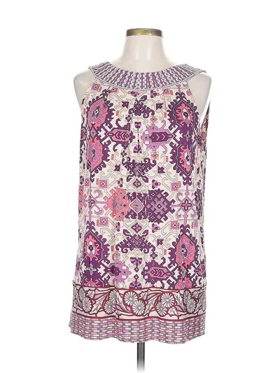 Pre-owned Hale Bob Sleeveless Silk Top Purple Halter Neckline Tops