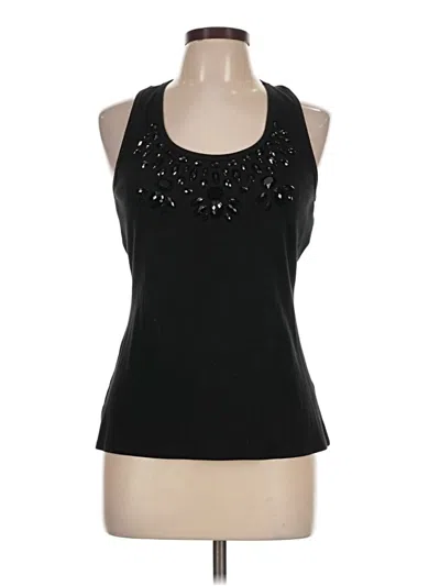 Pre-owned Hale Bob Sleeveless Top Black Halter Neckline Tops
