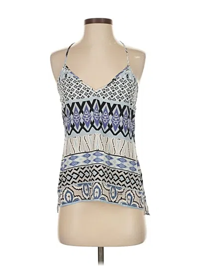 Pre-owned Hale Bob Sleeveless Top Blue Halter Neckline Tops
