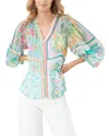 Hale Bob Sleeveless V-neck Silk-blend Top