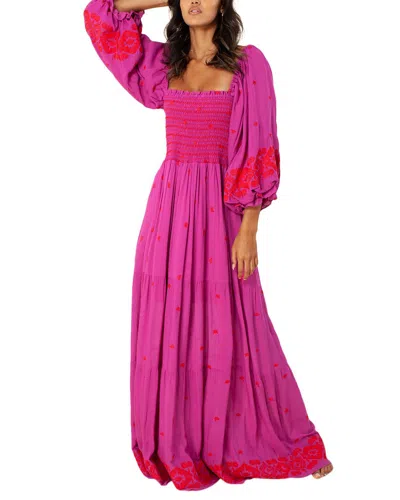 Hale Bob Smocked Maxi Dress In Pink
