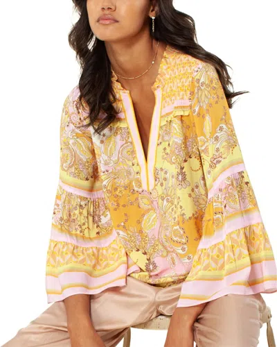 Hale Bob Smocked Top In Pink