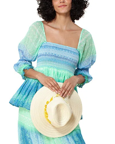 Hale Bob Smocked Top In Green