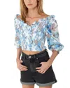 Hale Bob Smocked Top In Blue