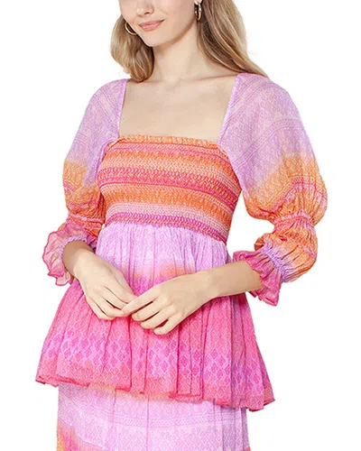 Hale Bob Brittany Smocked Top In Pink