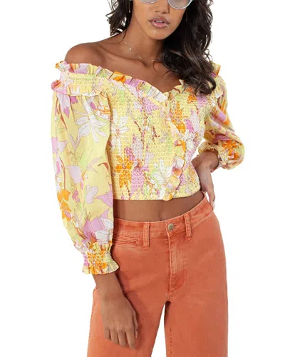 Hale Bob Smocked Top In Yellow