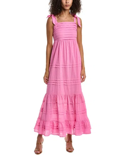 Hale Bob Solid Pleated Maxi Dress In Pink