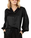 Hale Bob Solid Silk-blend Top In Black