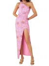 Hale Bob One Shoulder Maxi Dress In Pink