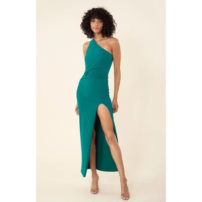 Hale Bob Stassie Solid One Shoulder Maxi Dress In Gold