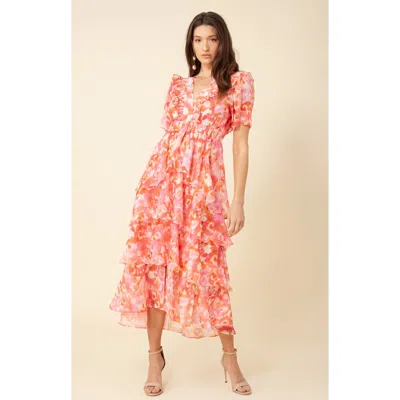 Hale Bob Stephanie Tiered Dress In Multi