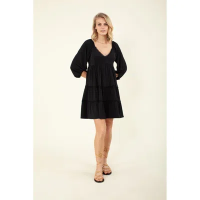 Hale Bob Taisha Solid Jersey Dress In Black