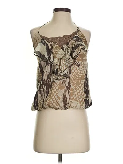 Pre-owned Hale Bob Tank Top Brown Halter Neckline Tops