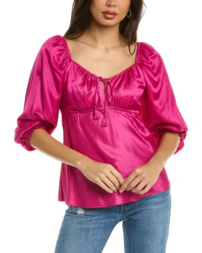 HALE BOB HALE BOB TIE-FRONT SILK-BLEND TOP