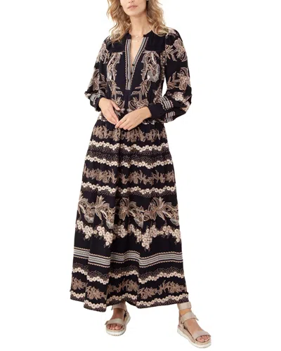 Hale Bob Janina Embroidered Maxi Dress In Blue