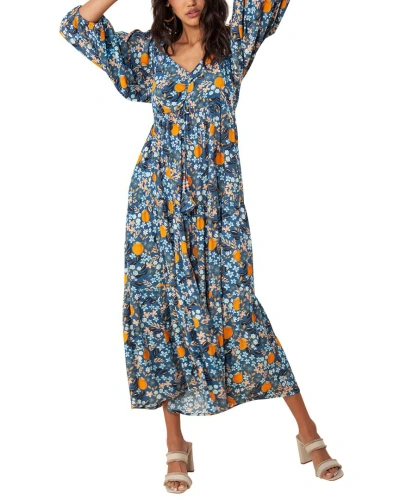 Hale Bob Tiered Maxi Dress In Blue