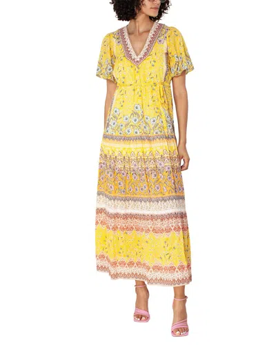 Hale Bob Tiered Maxi Dress In Yellow