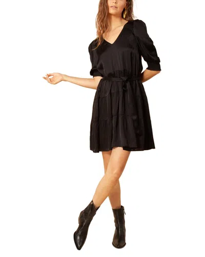 Hale Bob Tiered Silk-blend Mini Dress In Black
